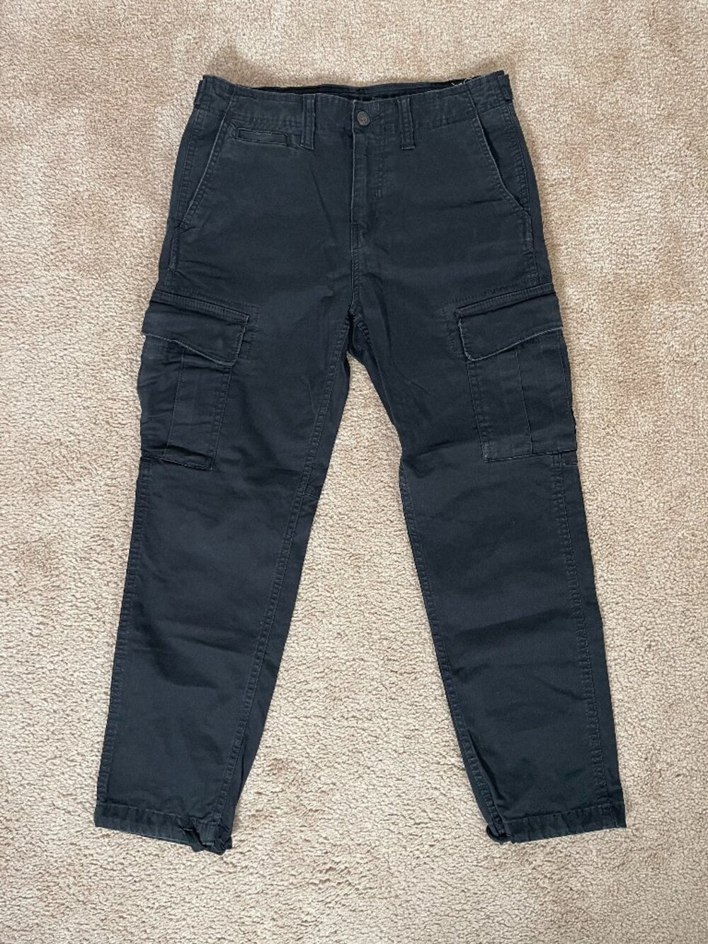 American Eagle Bold Black Flex Slim Lived-In Cargo Pants